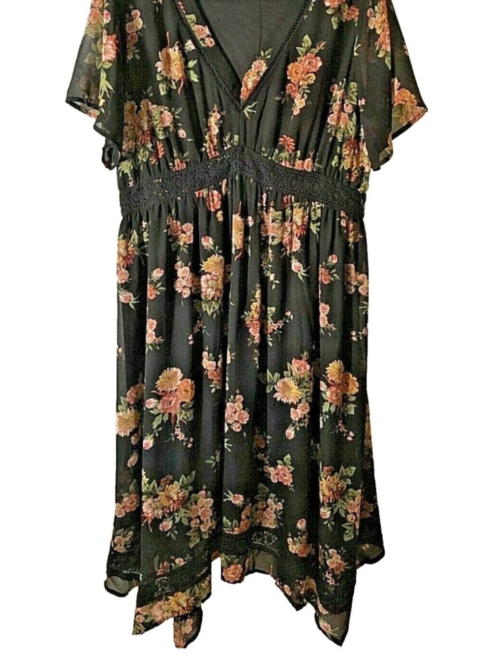 American Rag Floral Midi Dress Size 2X Multi-colored Bohemian Short Sleeve - Picture 12 of 12